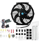 10" Universal Slim Fan Push Pull Electric Radiator 12V 80W High Performance Cooling Fan with Ther...