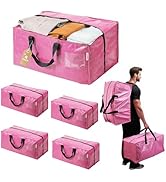 WORKPRO 4 Pack Extra Large Moving Bags with Zippers &amp; Carrying Handles Backpack Straps, Heavy-Dut...