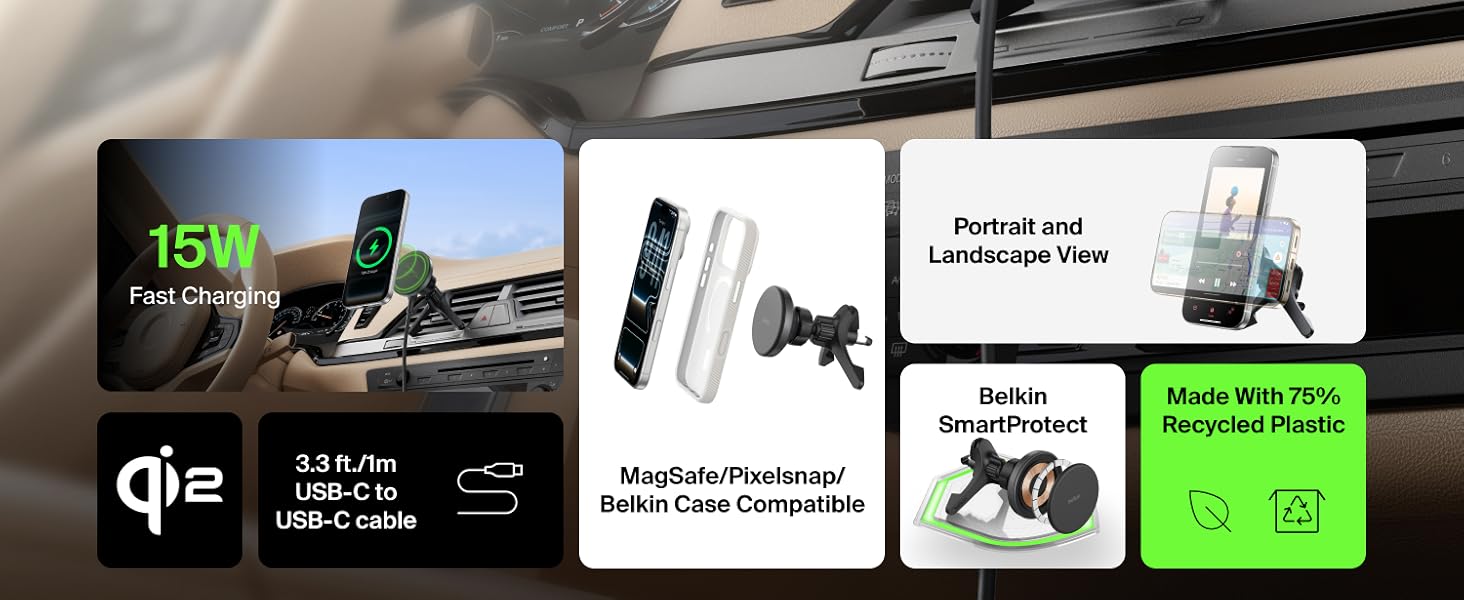 Wireless Charging Car Vent Mount