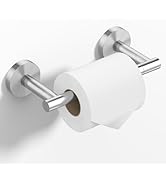 HITSLAM Brushed Nickel Toilet Paper Holder Wall Mount, Double Post Pivoting Toilet Paper Roll Hol...