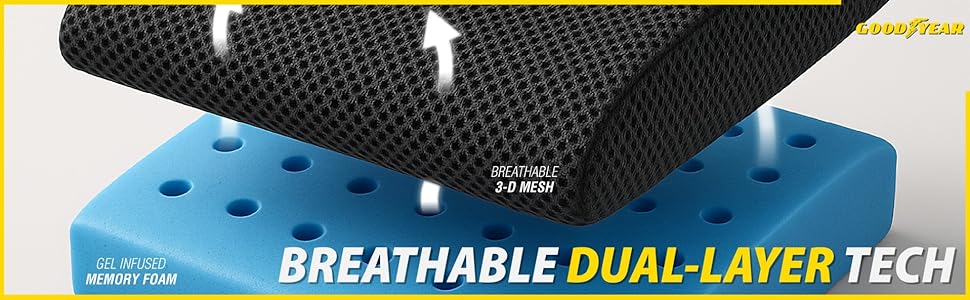 Lumbar Support Pillow Mesh Breathable Memory Foam Cooling