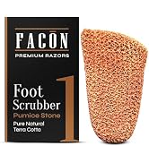 Facón Pumice Stone Exfoliating Foot Scrubber with 2 sides - 100% Pure Natural Terra Cotta - Remov...