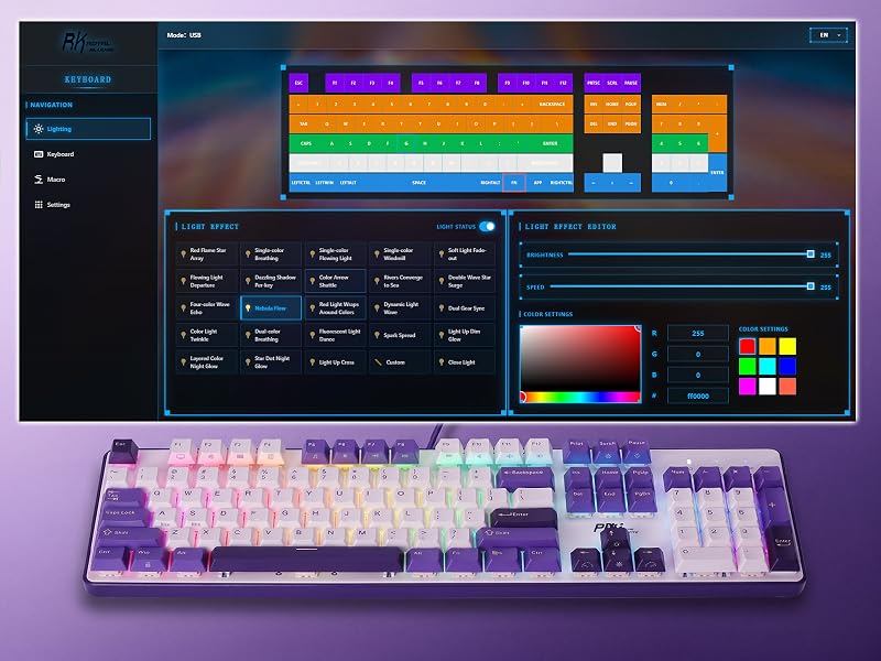 RK ROYAL KLUDGE RK920 keyboard Online Driver for gaming and work, customizing macros quickly