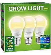 Briignite LED Grow Light Bulbs, Full Spectrum, Plant Light Bulbs E26 Base, 11W, 100W Equivalent, ...