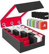 AOBOPLE 5 Rows Trading Card Storage Box,3900+ Card Deck Case for Trading Cards with 48 Pcs Colorf...