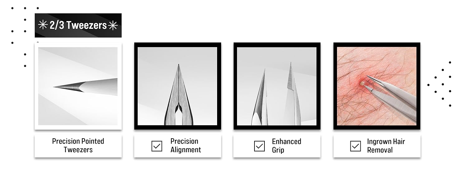 pointed precision ingrown hair tweezers,round tip eyebrow tweezers,splinter tweezers