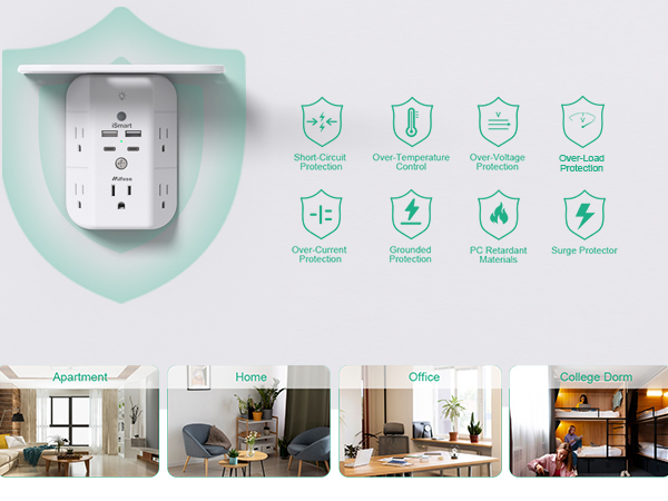 Wall Outlet Extender with Shelf