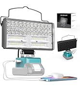 Ecarke LED Work Light Compatible with Makita 18V Battery, 100W 10000LM Portable Flashlight Cordle...