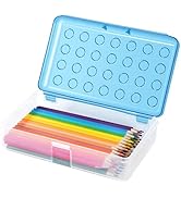 HUTUDD Plastic Pencil Box, Large Pencil Case, Clear Pencil Boxes with Snap-tight Lid, Hard Crayon...