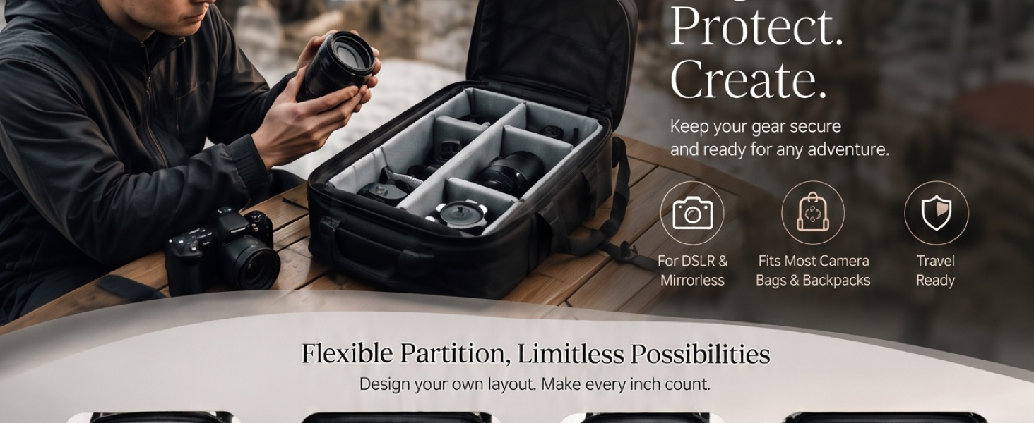 camera bag dividers,bag divider,camera backpack insert,backpack divider