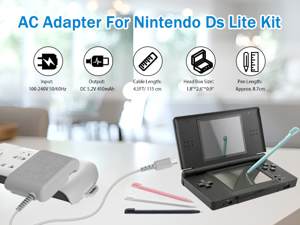 DS Lite Charger and Stylus Specifications