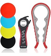 Jar Opener Bottle Opener for Weak Hands, 4&amp;5 in 1 Multifunctional Non-Slip Can Lid Opener Tools w...