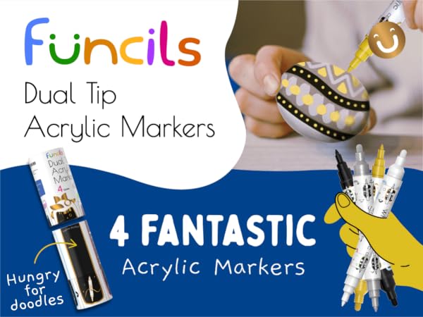4 Dual-Tip Acrylic Markers EBC