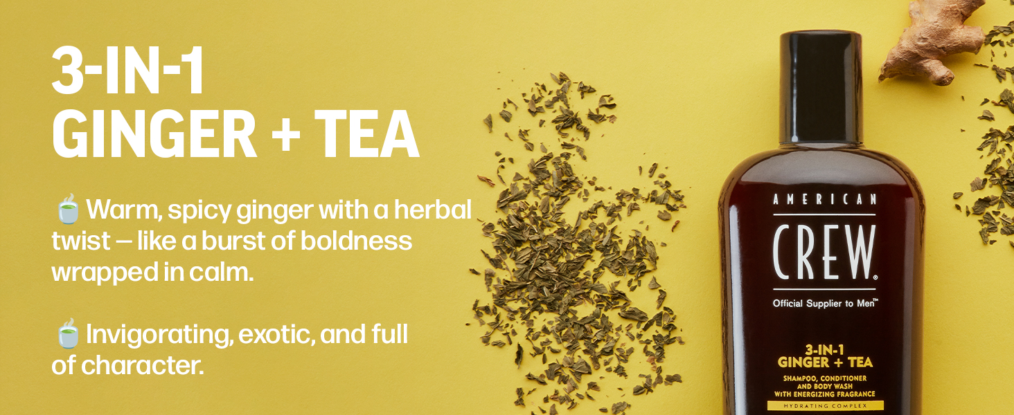 3-in-1 Ginger + Tea. Invigorating, exotic, and full of character