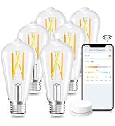 Linkind Smart Edison Bulbs, 2700K-6500K Tunable WiFi Edison Bulbs with Remote Control, 8W 60W Equ...