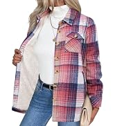 Zeagoo Flannel Jacket for Women Sherpa Fleece Lined Winter Plaid Coats | Long sleeve fall fashion...