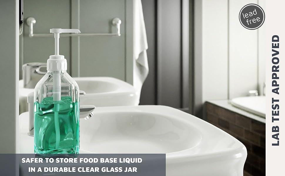 eBun glass mouthwash dispenser for bathroom