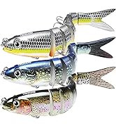 TRUSCEND Fishing Lures for Bass Trout Multi Jointed Swimbaits Slow Sinking Bionic Swimming Lures ...