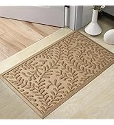 HIYARD Front Door Mat, Absorbent Dirt Trapping Welcome Door Mat Indoor Outdoor, Non Slip Entry Ma...
