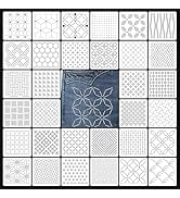 Eikovia 32-Piece Sashiko Stencil Kit, 5.1x5.1inch Reusable PET Plastic Templates for Embroidery &amp;...