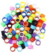 100 Pcs Multicolor Poultry Leg Rings,Poultry Foot Bird Identification Leg Bands Clip-on for Birds...