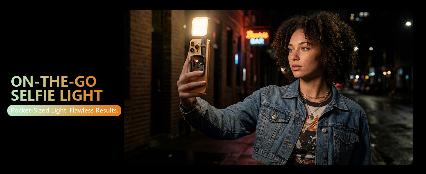 On-the-Go Selfie Light with Pocket-Sized Light