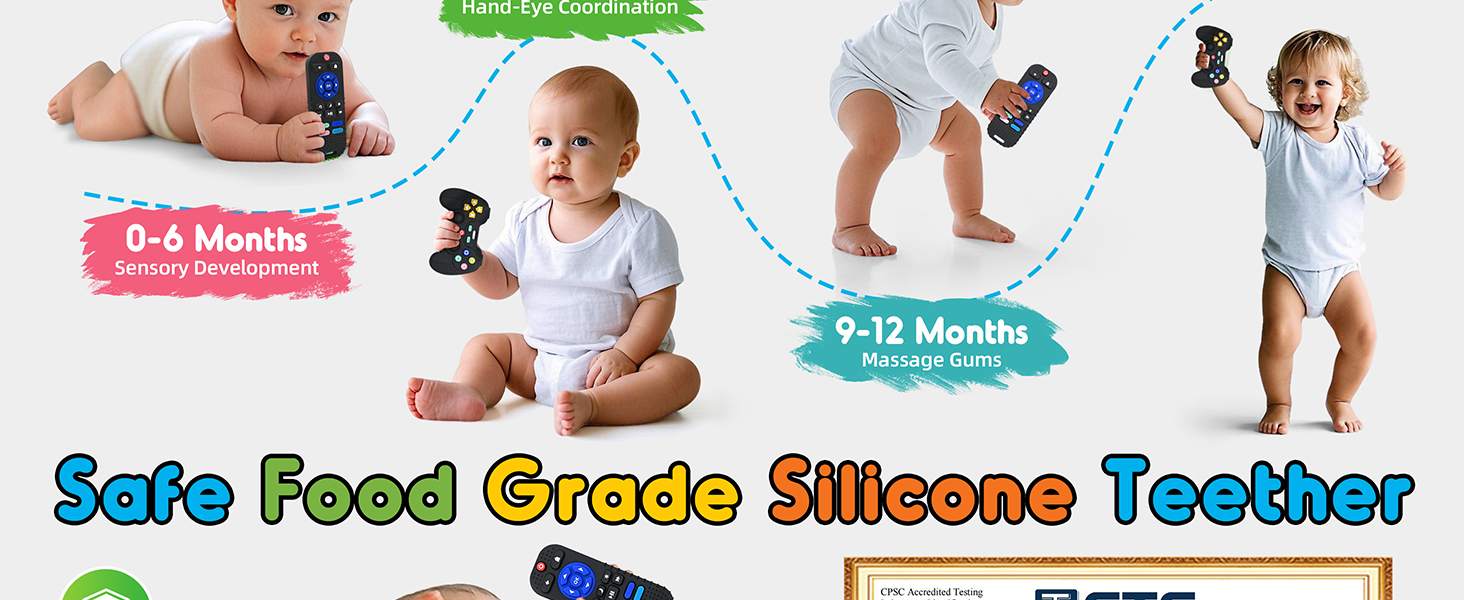 Silicone Baby Teether Remote Control Toy for Newborn Infant Boy Girl Autism