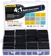 TKDMR 446 Pcs Heat Shrink Tubing Kit - 4:1 Ratio Adhesive Lined, Marine Grade Shrink Wrap - Indus...