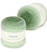 Katech Ombre Yarn for Crocheting-Large Skein of Gradient Yarn Cake-2 Pack of 200g/7.05 oz-80% Acr...