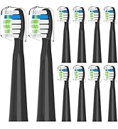 Replacement Toothbrush Heads Compatible with Bitvae D2 Electric Toothbrush, Black, 10 Pack
