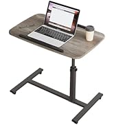 Furist Adjustable Overbed Bedside Table with Wheels Rolling Laptop Tray Desk Cart Portable Mobile...