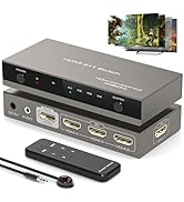 XPTSFDU HDMI Switch 4 in 1 Out 4K@60Hz Multi Port Adapter HDMI 2.0 Switcher Compatible with PS5 P...