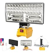 DEMIMA Cordless LED Work Light for Dewalt 20V MAX Battery, Two Levels Adjustable Up to 1200 Lumen...