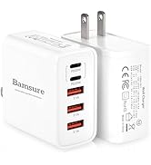 65W 5-Port USB C Wall Charger Block,2Pack PD3.0+QC3.0 Fast Charging Brick with 3 Type-C &amp; 2 USB A...
