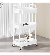 3-Tier Rolling Utility Cart-White