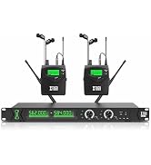XTUGA RW2090 Wireless in Ear Monitor System Mono Dual Channel with 2 Bodaypacks UHF Wireless IEM ...