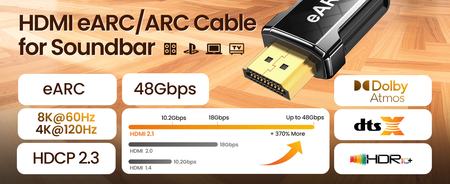 HDMI eARC Cablefor Soundbar