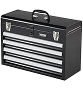 VEVOR Metal Tool Box, 20.5-inch, Portable Metal Tool Box with 4 Drawers, Small Tool Chest with EV...