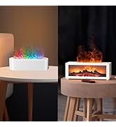 Upgraded 2packs Fireplace Aroma Essential Oil Diffuser, 150ml Ultrasonic Humidifier, Scent Aroma ...