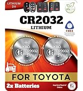 Toyota Key Fob Battery Replacement Kit - CR2032 3V Lithium Batteries (2-Pack) - OEM-Quality for R...