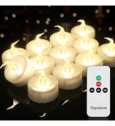 Topstone LED Tealight with 4/6/8 H Timer and Remote,Flameless Candle,Long Lasting Battery Operate...