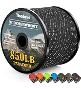 Thadavo Reflective Paracord Rope 850Ib, 50/100/200/500/1000ft 4MM 11 Strand para Cords Lanyard Ut...