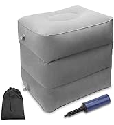 Travel Foot Rest Pillow, AHIER Inflatable Travel Leg Rest Pillow Bed for Foot Rest on Airplanes, ...
