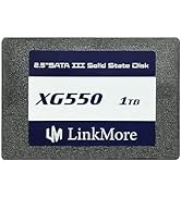 LinkMore XG550 1TB 2.5'' SATA III (6Gb/s) Internal SSD, Solid State Drive, Read Speed Up to 550MB...