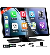 TECXERLLON 9.0'' Carplay Screen for Car, Portable Car Stereo with Apple Carplay &amp; Android Auto, C...