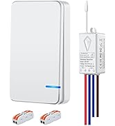 GREENCYCLE Wireless Lights Switch Kit, Mini Switch with Receiver, No Wiring, No WiFi Needed, Outd...