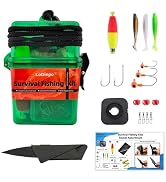 LoDinpo Mini Survival Fishing Kit Small Emergency Fishing Gear Box Pocket Fishing Tackle Travel F...