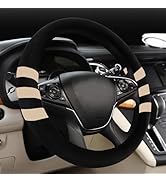 Cxtiy Warm Fluffy Steering Wheel Cover Soft Fuzzy Non-Slip Memory Foam Stearing Wheel Warmer for ...