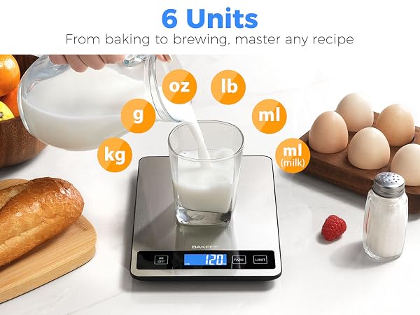BAKFEE Food Scale, Rechargeable Kitchen Scale