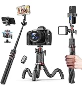 Flexible Phone Tripod Selfie Stick - Mini Camera Tripod Phone Holder with Cold Shoe Mount Travel ...